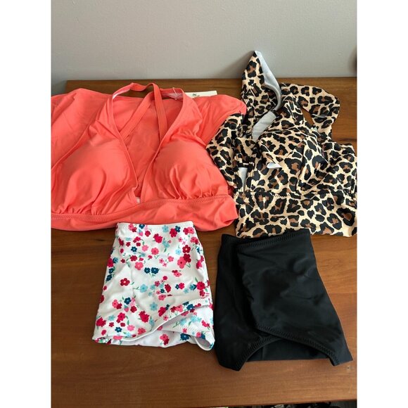 LOT OF 2  Bikini Swimwear Women's Swimsuits Ruffle Shoulder Tankini Sex SIZE XL - Picture 4 of 9